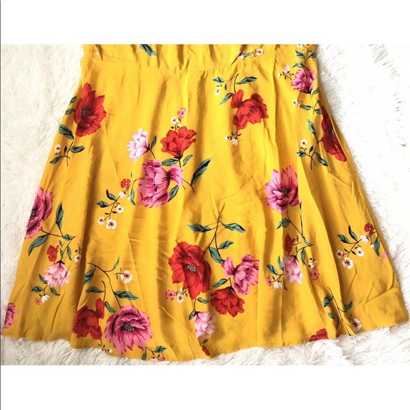 NEW Yellow Print, Fit & Flare Dress - Picture 4 of 7